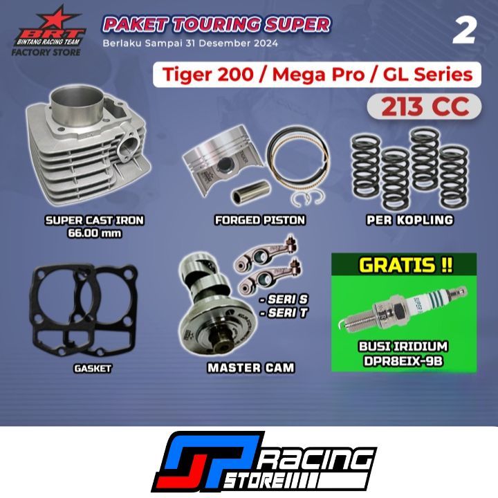 Paket Bore UP Tiger 2000 - Block Ceramic-Piston-Per Kopling-Master Cam-BRT Paket Touring 2