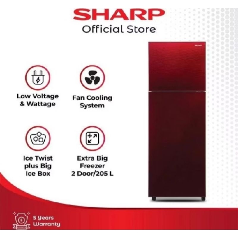 Sharp SJ-246XG-MR/MS Kulkas 2 Pintu / Lemari es Sharp SJ246XG Sharp SJ-246XG-MR/MS