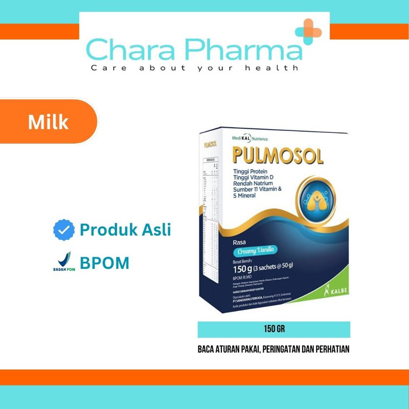 

Pulmosol 210gr - Susu Nutrisi Khusus untuk Kesehatan Pernafasan