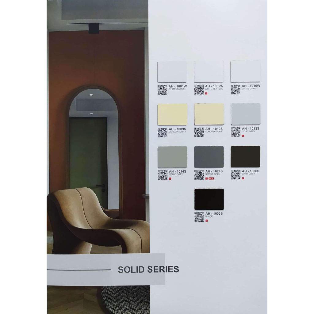 AH 1009S GERMAN IVORY HPL PUTIH GADING POLOS HPL SOLID HPL MATTE CREAM POLOS HPL AIDI 1009 S