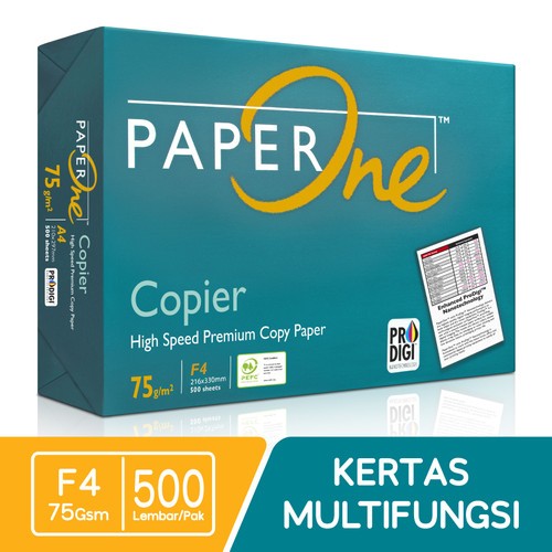 

Kertas Hvs F4 - 75 Gsm Paperone (1Rim) 500 Lembar / Kertas Print / Kertas Fotocopy / Original