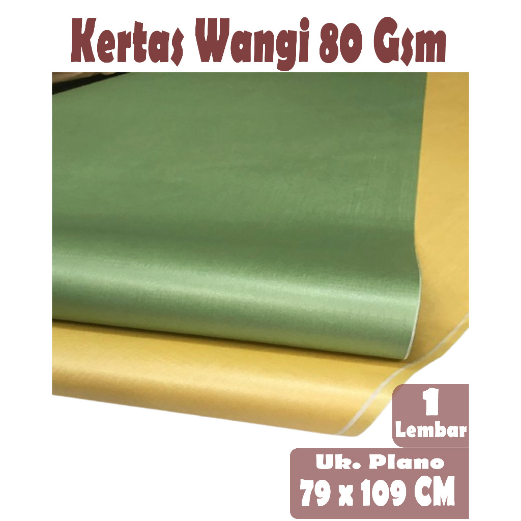 

KERTAS WANGI 80 GSM UKURAN PLANO ( 79 X 109 CM ) WARNA HIJAU , KUNING , 1 LEMBAR