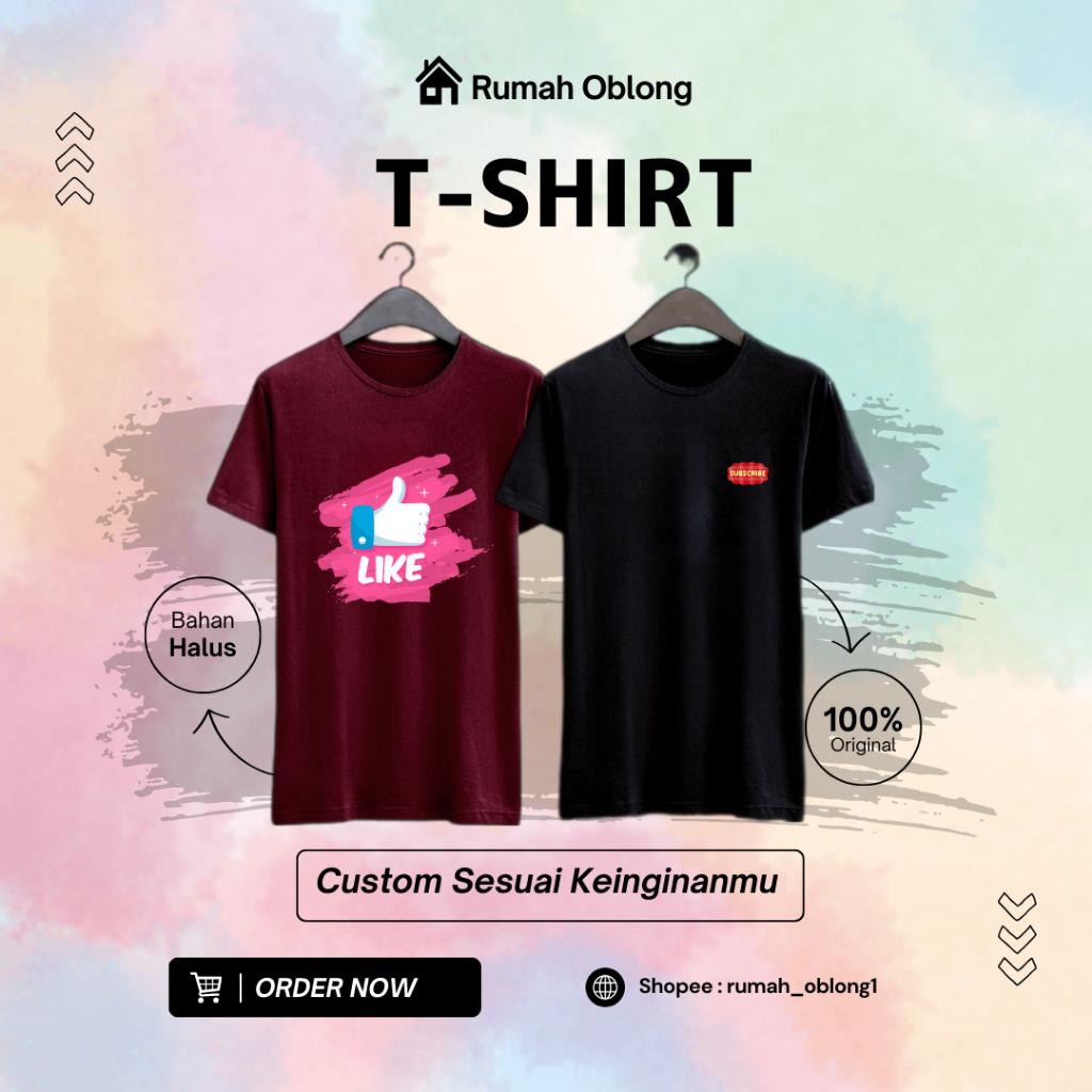 KAOS CUSTOM DESAIN SENDIRI SUKA SUKA BISA FOTO SATUAN | GAMBAR | TULISAN | HURUF KATA