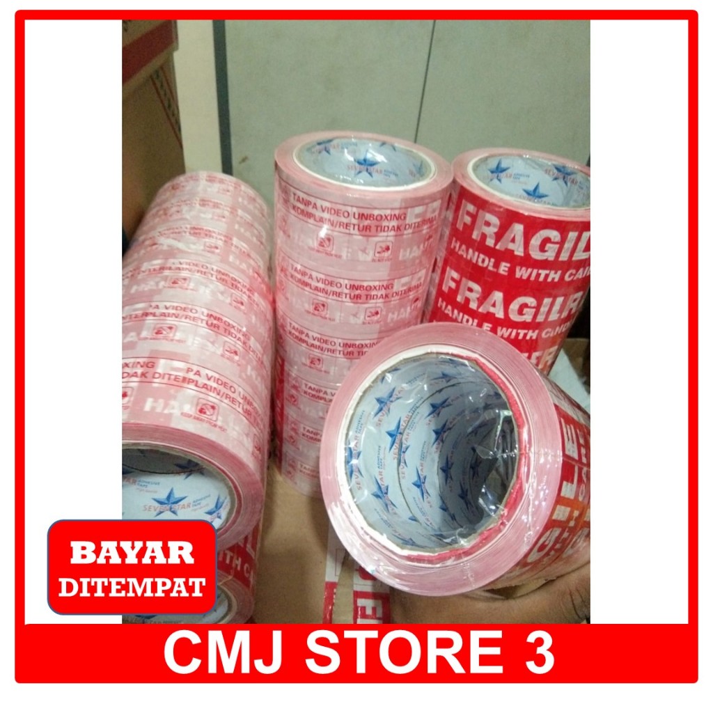 

Lakban Fragile Unboxing 90 Yard Panjang Real Asli