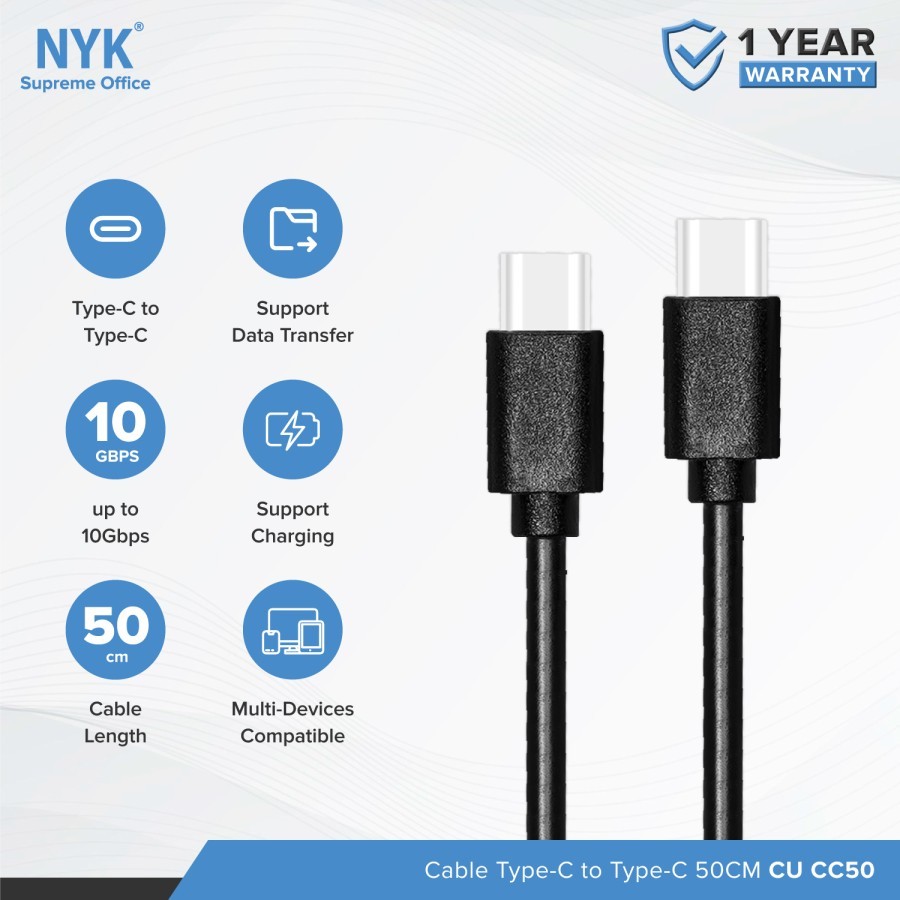 Kabel Type C to Type C Multi Device Smartphone SSD external Data Transfer 50 Cm