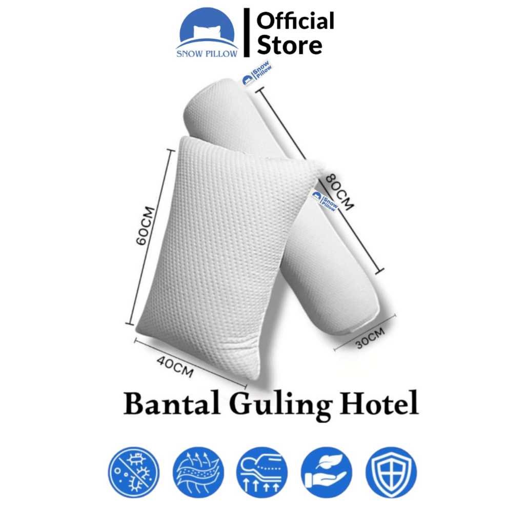 Snow Pillow - Bantal Guling Hotel Premium Quality white Bantal Guling Dewasa
