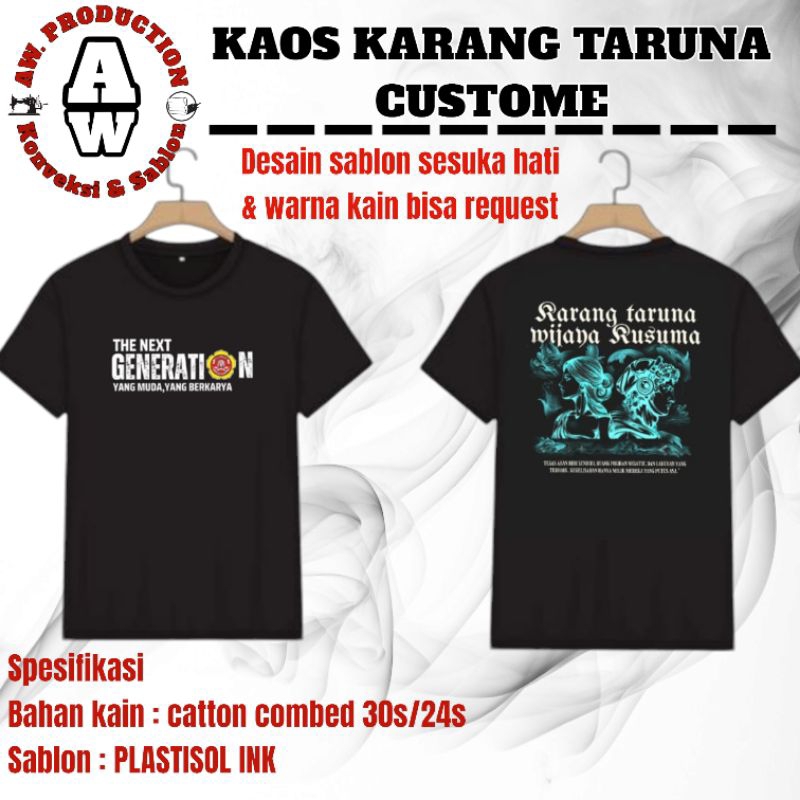 kaos karang taruna CUSTOME / SABLON PLASTISOL INK