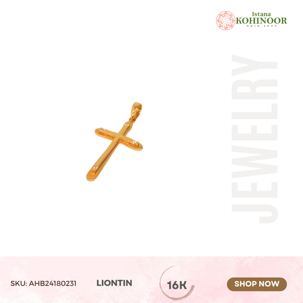 KOHINOOR LIONTIN GOLD EMAS YELLOW GOLD 16K EMAS VARIASI