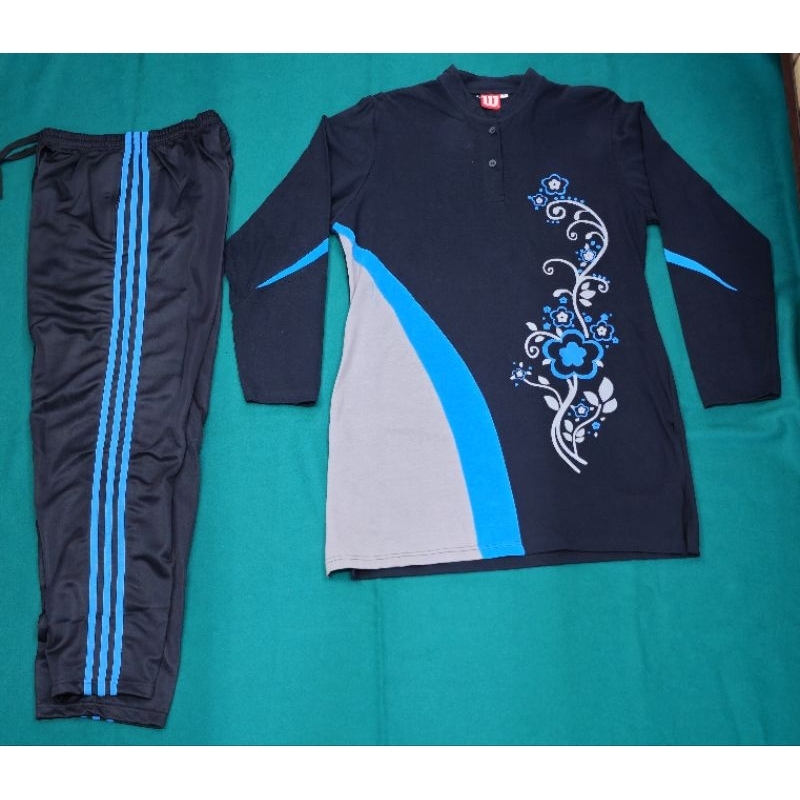 SETELAN BAJU OLAHRAGA MUSLIM SYARI'I / BAJU TUNIK WANITA BAHAN KATUN COMBED