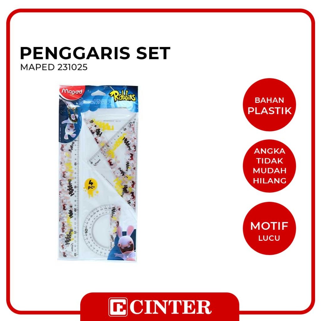 

MAPED - MISTAR / RULER / PENGGARIS RABBIDS SET 4 PCS 231025