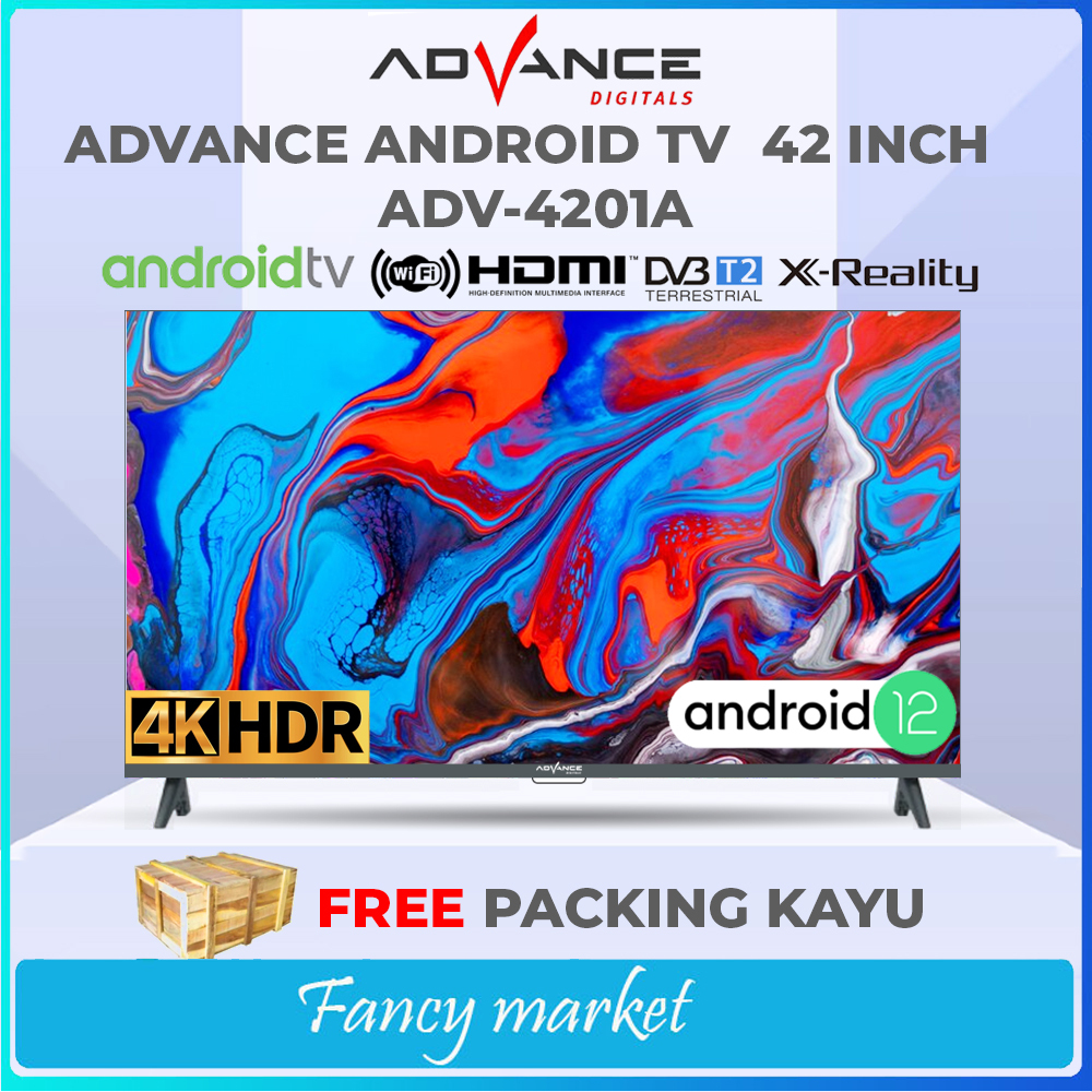 ANDROID TV GOOGLE TV ADVANCE ADV-4201A 42 INCH - 4K TV DIGITAL TV FRAMELESS PANEL DARI LG