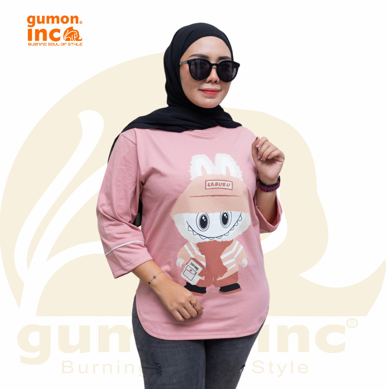 gumon.inc | Baju Labubu Fashion Kaos Wanita Korean Style Lengan Panjang Oversize Atasan Wanita Kekin