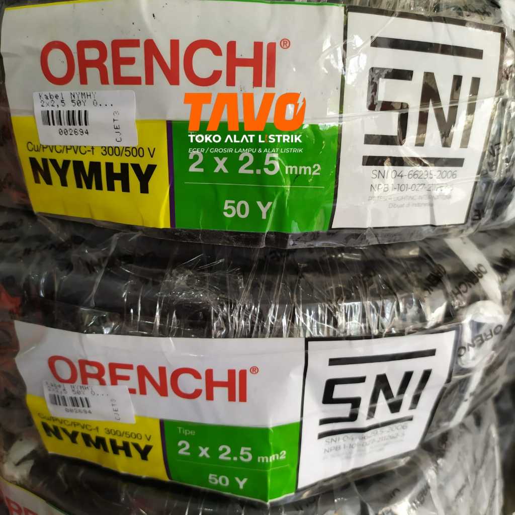 Kabel Serabut ORENCHI NYMHY 2x2,5mm 50Y SNI
