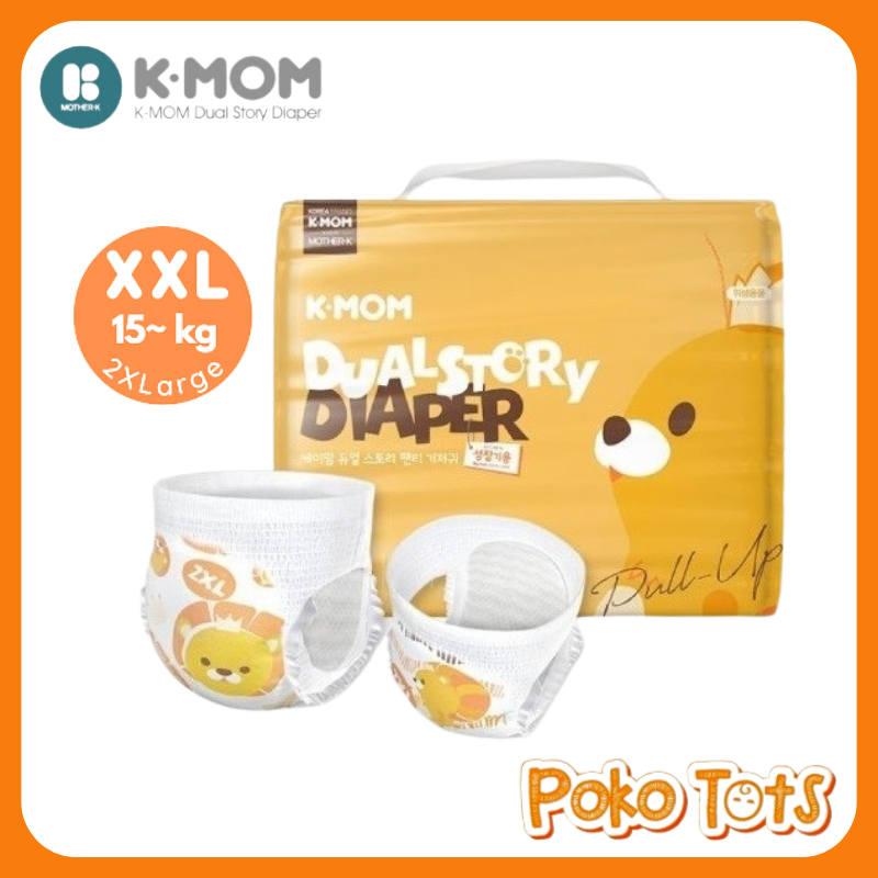 Mother-K K-Mom Dual Story Diaper 2XLarge (XXL) 30pcs Diapers Pants Pull Up Popok Celana Bayi Anak JB