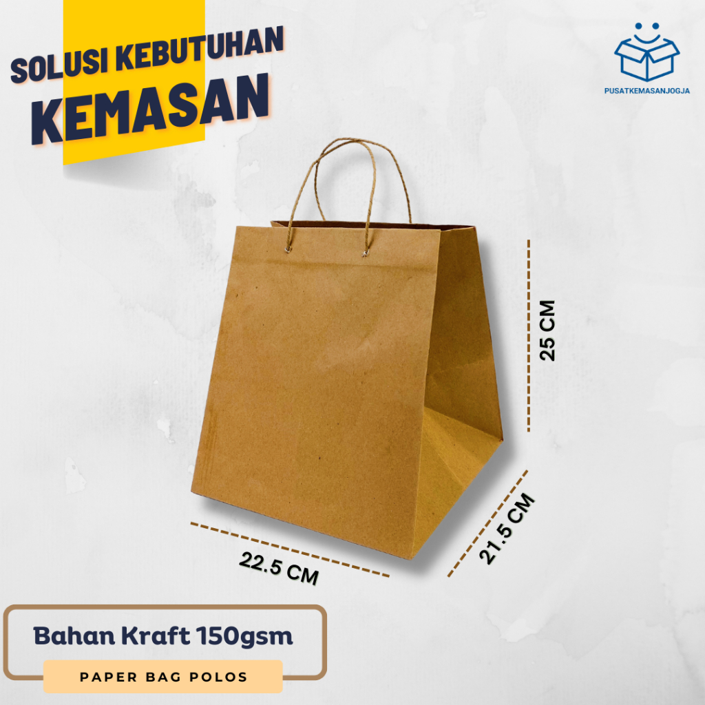 

Paper bag Jogja / Paper bag Box Nasi / Paperbag Polos / Paperbag Catering ukuran 22 x 21 x 25 cm