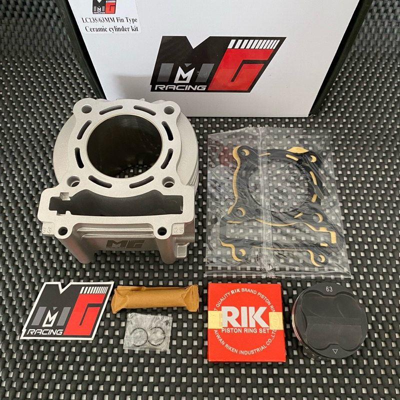 blok mx vixion 63 ceramic type fin piston fjn forged anodize ring rik mg Racing Original