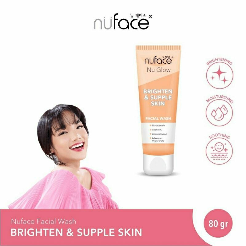 NUFACE Nu Glow Brighten&Supple Skin Facial Wash 80gr - Sabun Cuci Muka