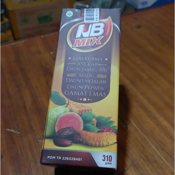 

NB mix 310 Gram Ratu Lebah sari kurma jambu biji madu angkak propolis daun pepaya Ubi jalar