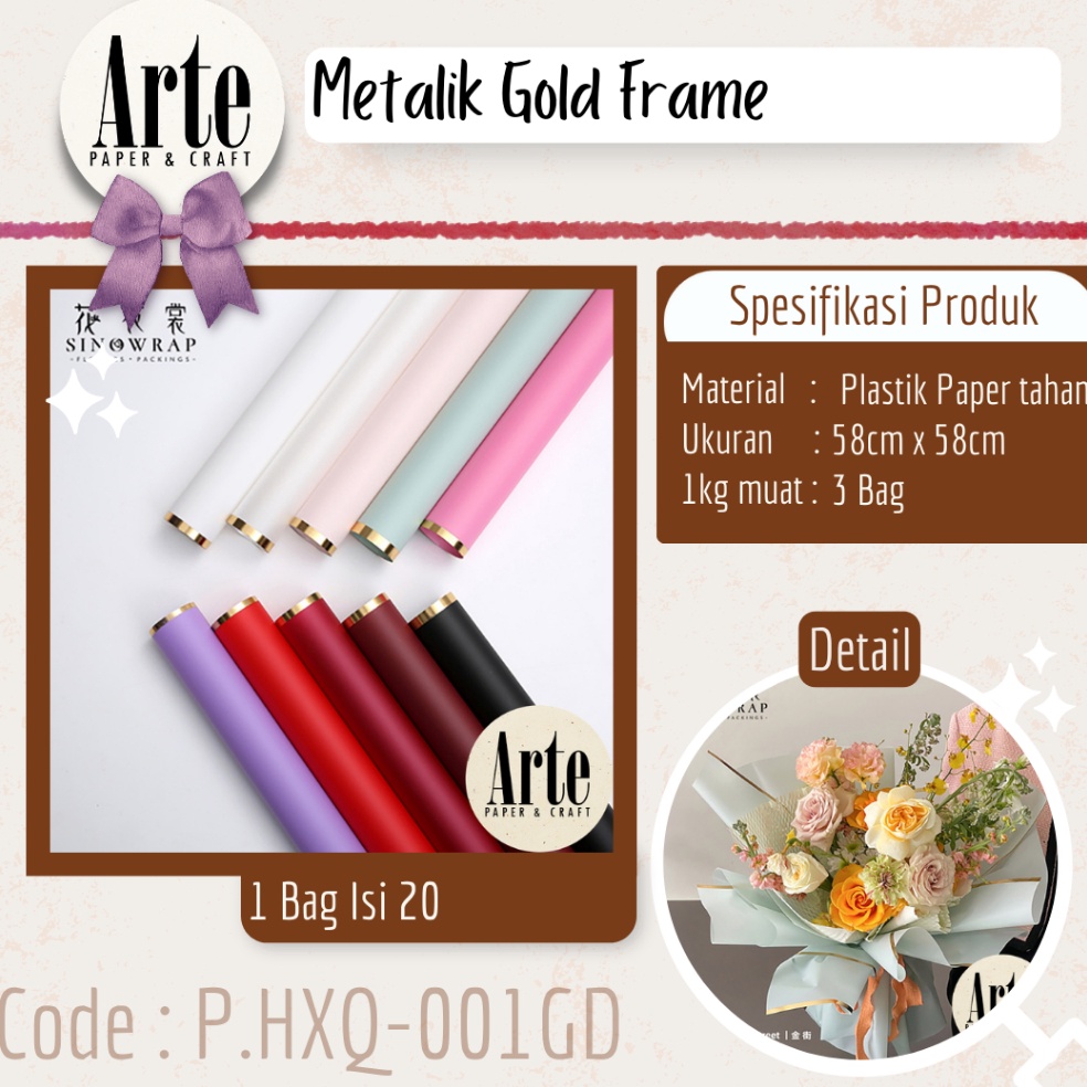 

Diskon Terbaru 2 Lembar Cellophane Metalik Gold Frame List Kertas Jelly Ori Sinowrap Buket Bunga Korean Kertas Waterproof Flower Wrapping Paper Calor Kado Arte Grosir Florist Supply Jakarta Bekasi PHXQ1GD