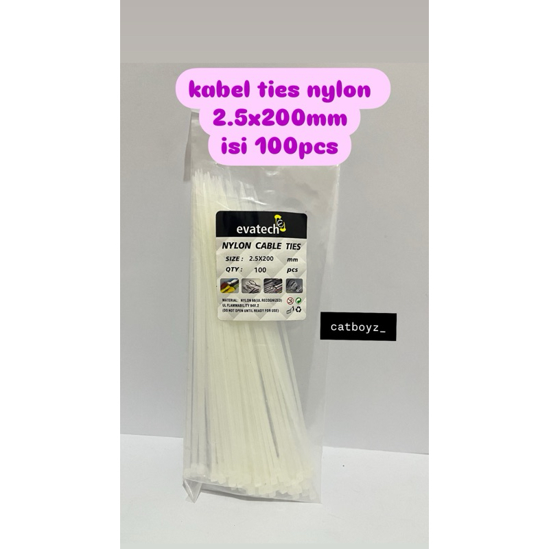 

kabel ties nylon putih 2.5x200mm isi 100pcs