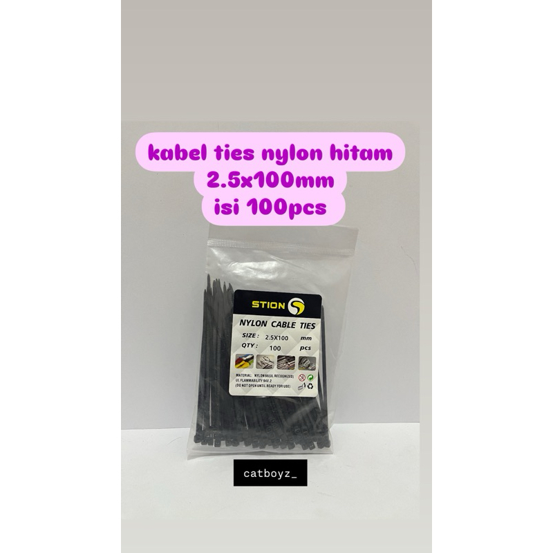 

kabel ties nylon hitam 2.5x100mm isi 100pcs