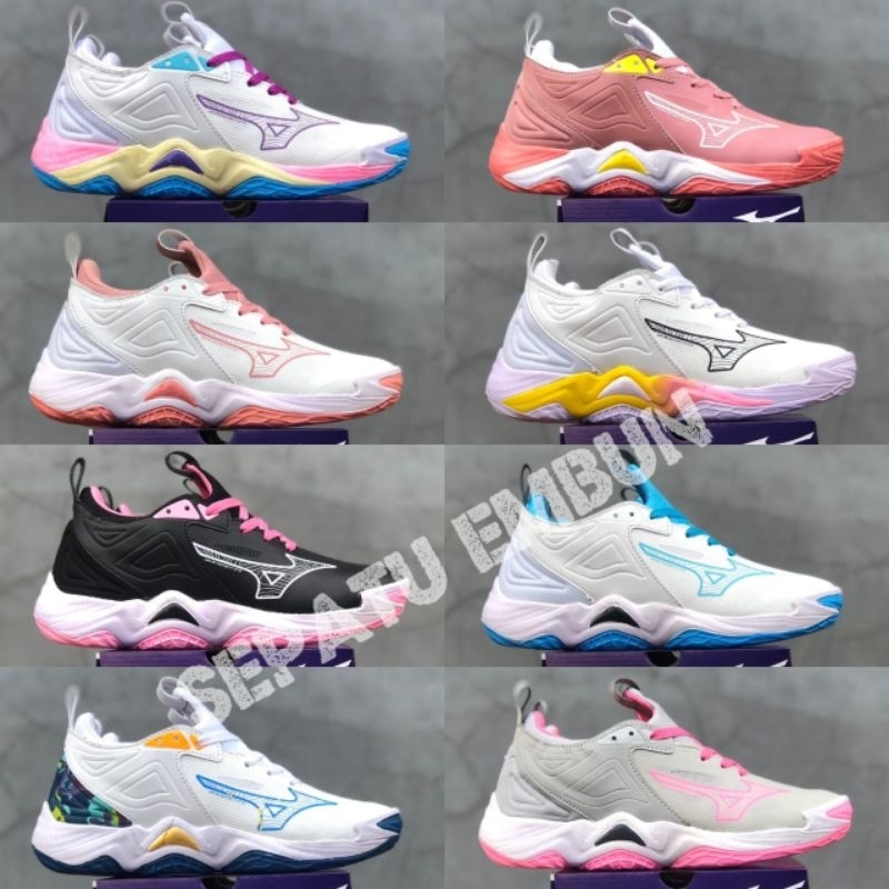 SEPATU MIZUNO WAVE MOMENTUM SEPATU VOLI WANITA PUTIH TINGGU VOLY BALL WOMEN 37-40