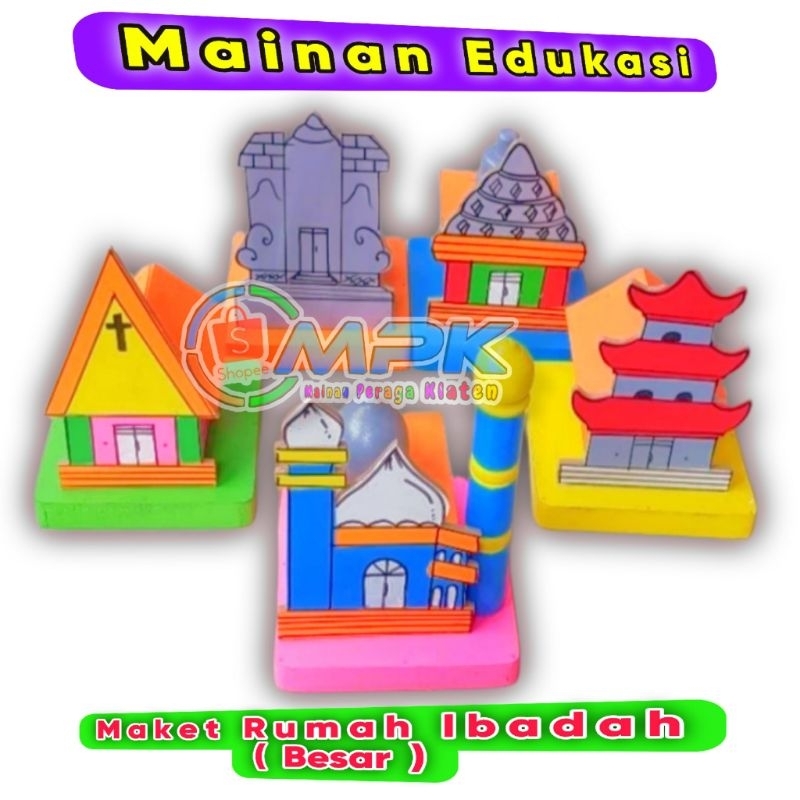 MAINAN EDUKASI MAKET RUMAH IBADAH BESAR 3D MAINAN APE KEAGAMAAN AGAMA ISLAM