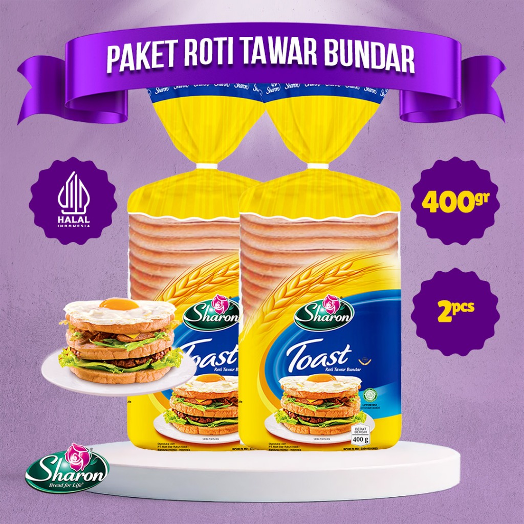 

( PAKET ) Roti Tawar Bundar Sharon Bakery 400gr