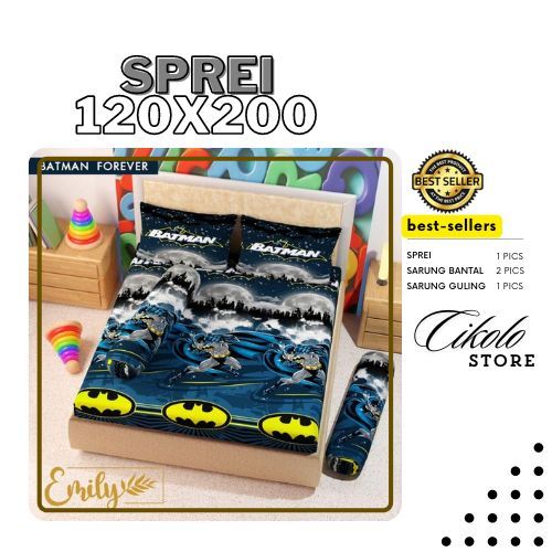 SPREI KATUN UKURAN 120X200 MOTIF KARTUN BATMAN FOREVER