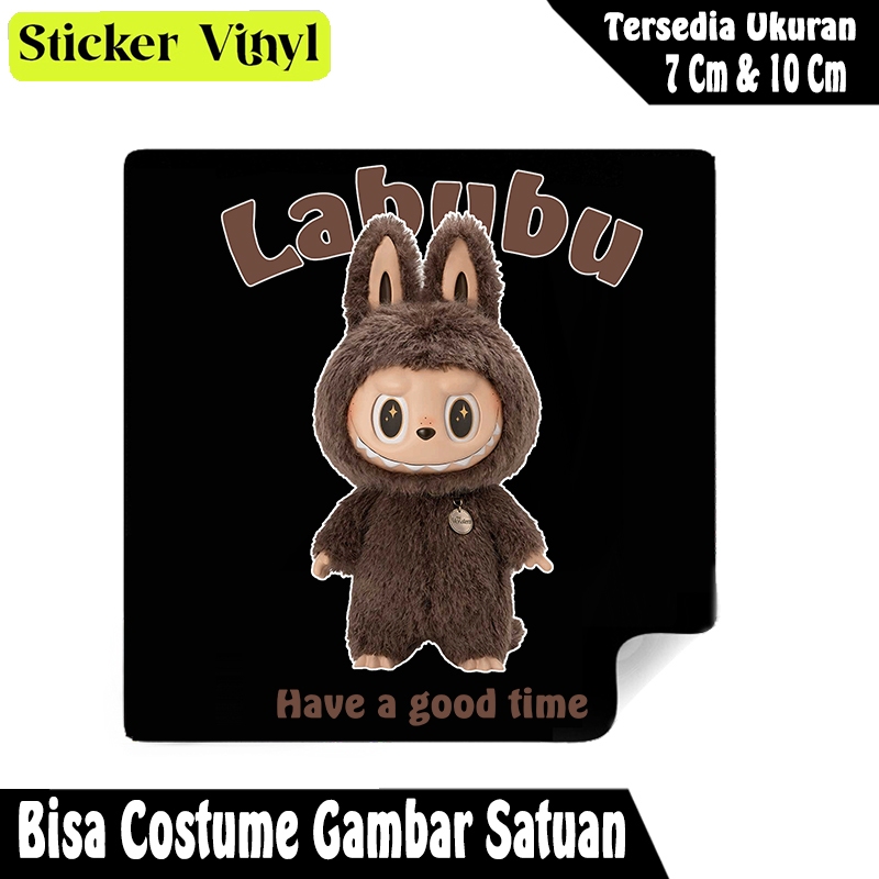 

Stiker Sticker Labubu 2 Coklat Bahan Vinyl Tahan Air Bisa Custom Gambar Desain Sendiri Satuan