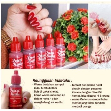 inai kuku pewarna kuku muslimah tahan lama warna on halal kutek