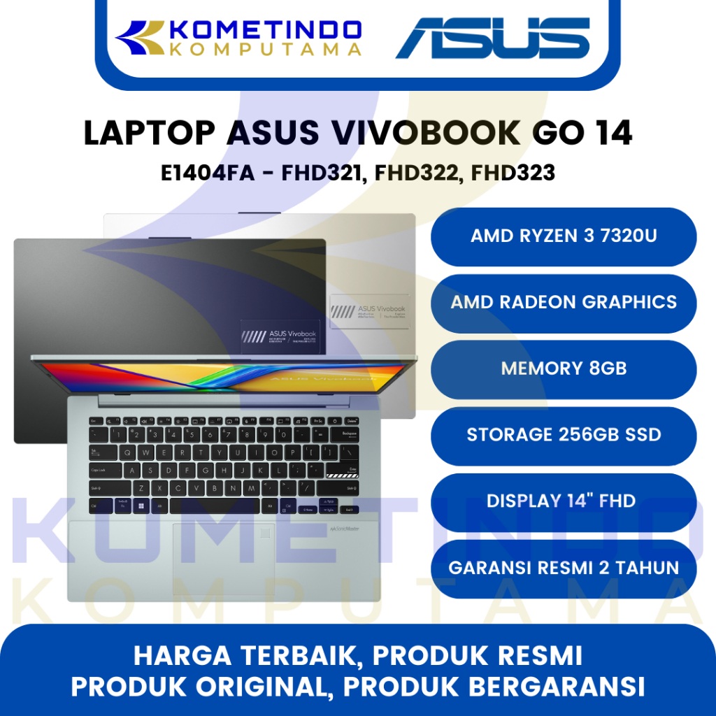 Laptop ASUS Vivobook Go 14 E1404FA AMD Ryzen 3 7320U AMD Radeon Graphics 8GB 256GB 14inch WIN11 OHS2