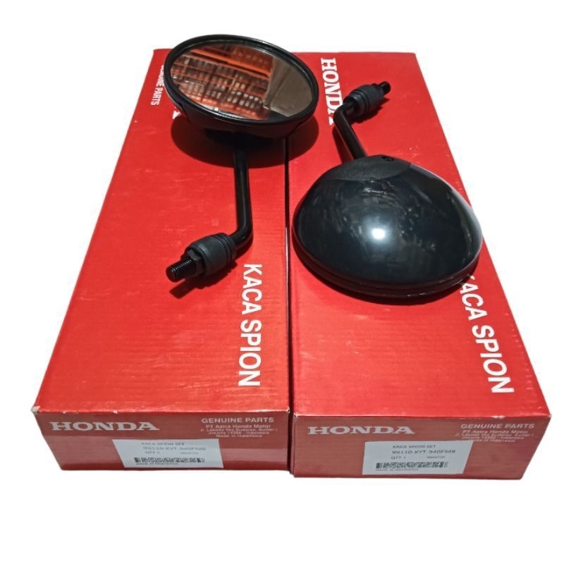 SEPASANG KACA SPION SCOOPY KIRI KANAN HONDA KYT FULL HITAM