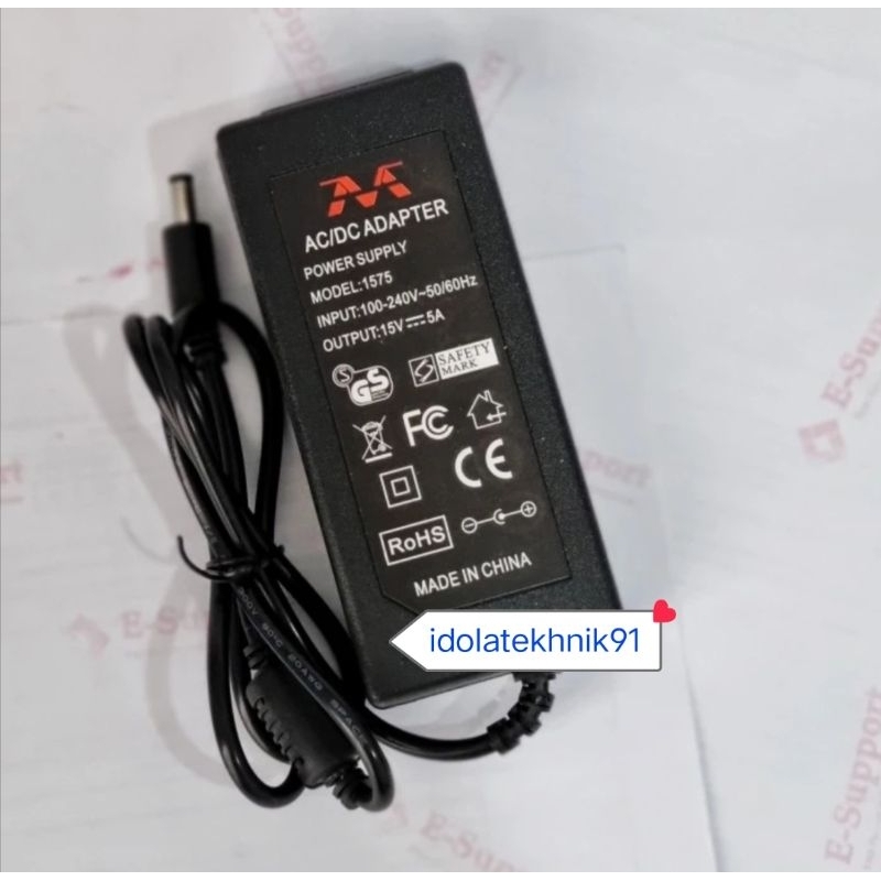 AC to DC Adaptor DC 15V 5A