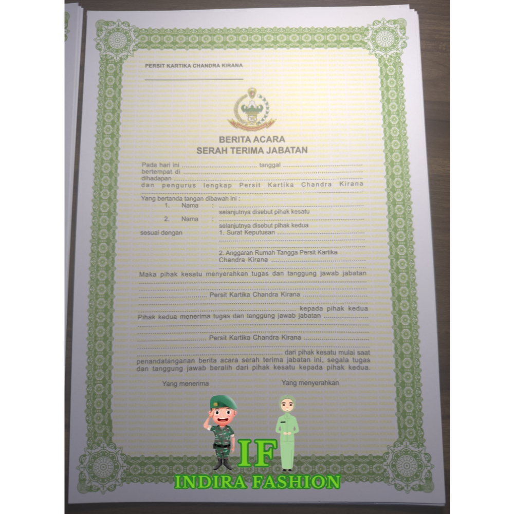 

BERITA ACARA SERAH TERIMA PERSIT