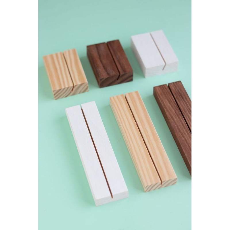 

Wood price tag holder dudukan stand kayu akrilik