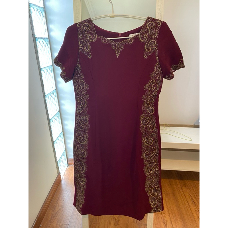 (preloved) Lyne Halim dress in maroon