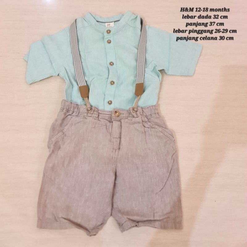 H&M set Baju suspender 12-18 months