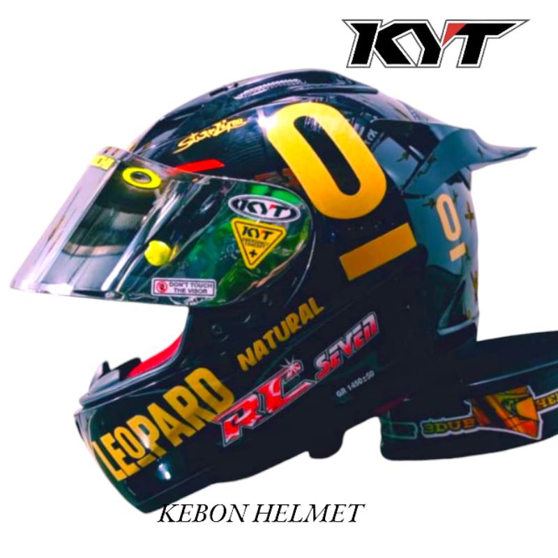 HELM KYT RC7 BLACK DOFF PAKET GANTANG LEOPARD 100%ORIGINAL SNI-DOT
