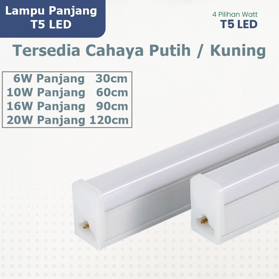 Lampu TL Led T5 6w 10w 16w 20w 30cm 60cm 90cm 120cm Neon Bohlam Putih Kuning Tube Light Led TU2T