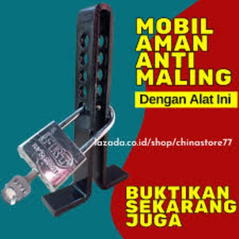 Kunci pedal kopling mobil / pengaman kopling mobil anti maling free GEMBOK pengunci