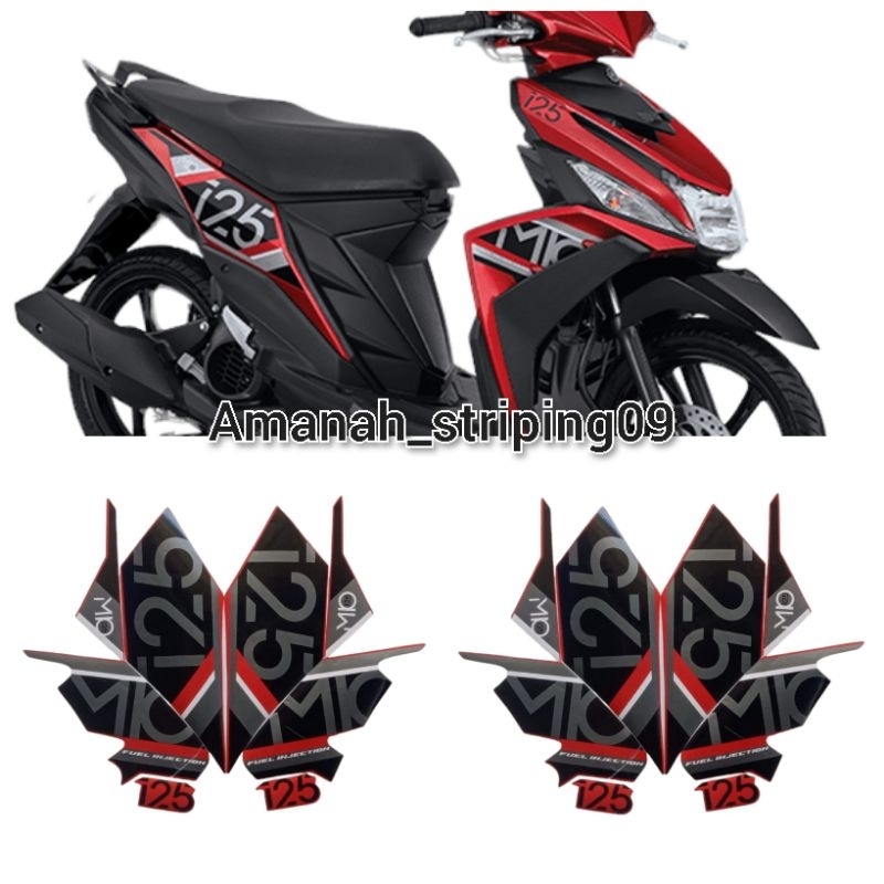 Lish lesh stiker striping standart motor YAMAHA MIO M3 2017 warna merah