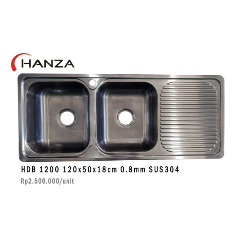 bak cuci piring 2Lubang stainless