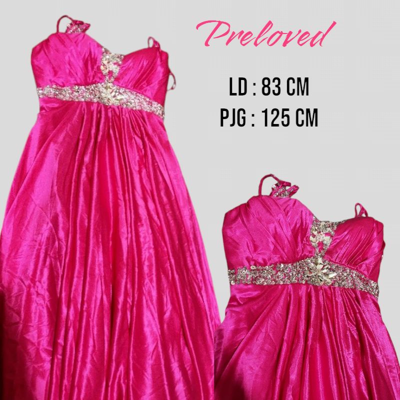 Dress preloved Pink fanta Manik berlian