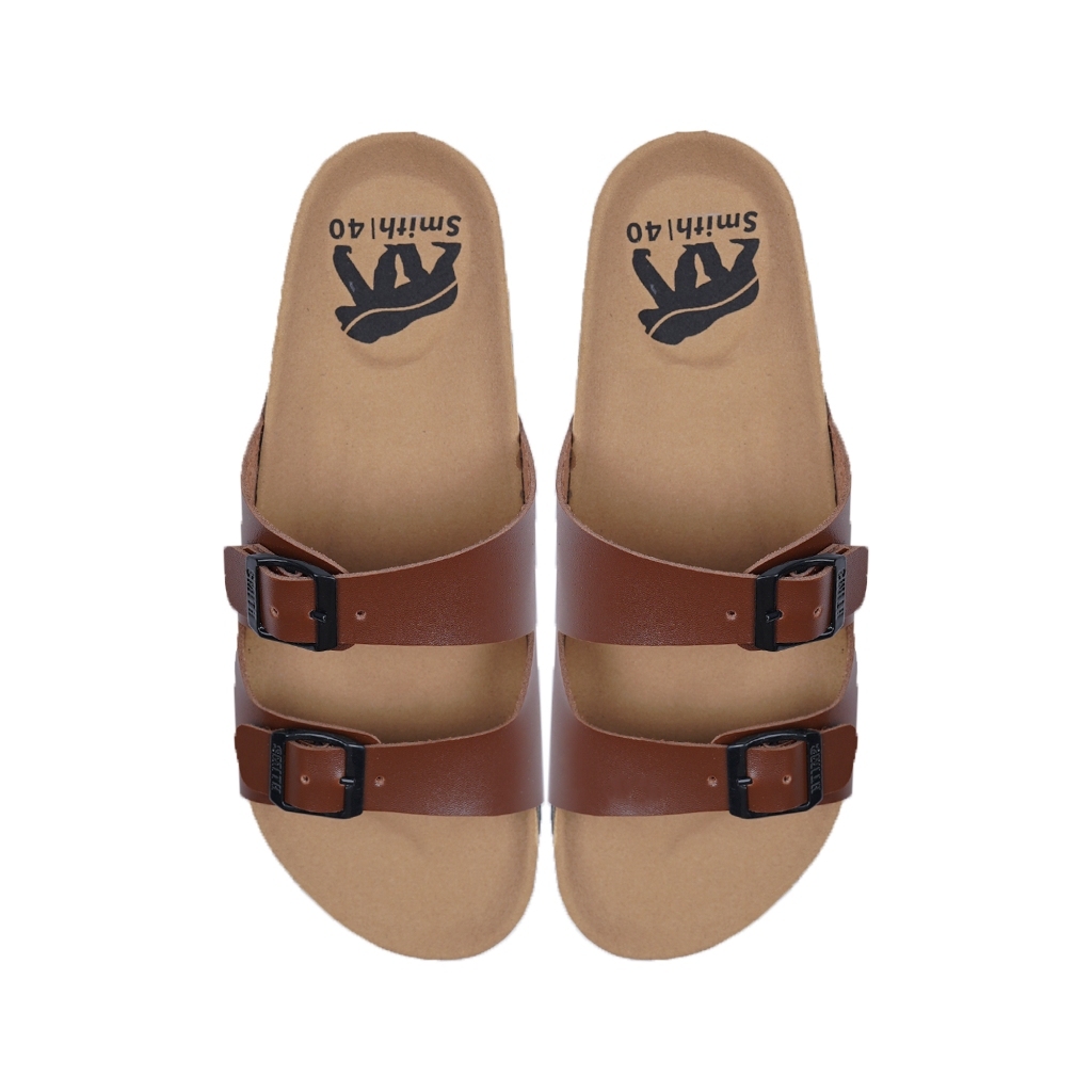 House of Smith PDG Sendal Slide Pria - Sanbrik Brown #3