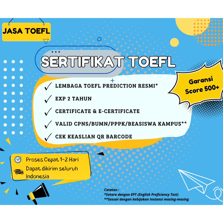 

SERTIFIKAT KUSUMA ENGLISH TOEFL