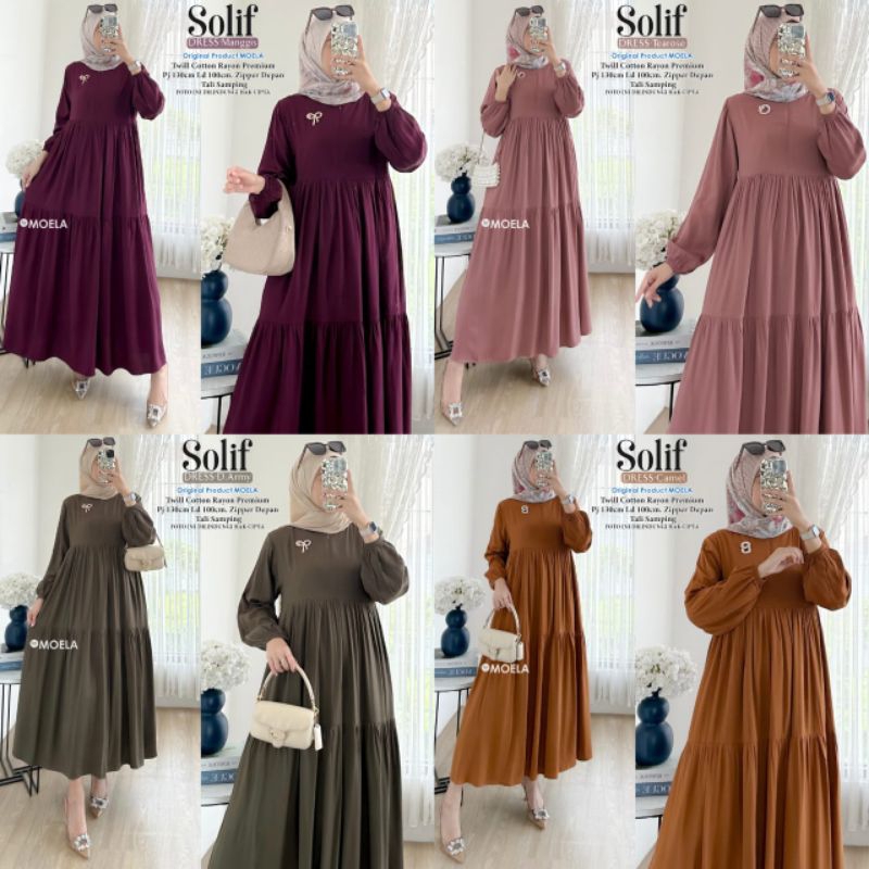 Solif Dress Gamis Jumbo Allsize Busui Premium Catton Rayon Original Ori Moela Berlabel