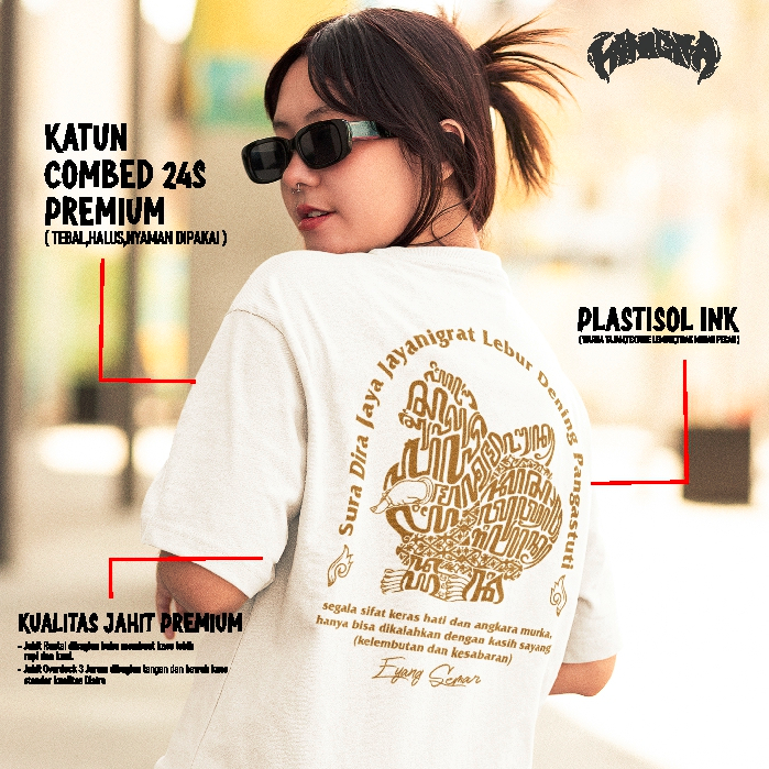 KANIGARA - Kaos Semar wayang javanese / kaos jawa terbaru hitam dan putih katun combed 24s