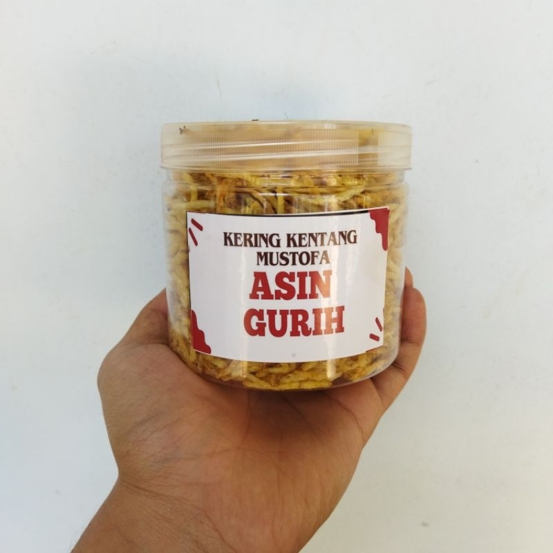 

kering kentang mustofa jar 650ml 200g rasa asin gurih, kentang mustofa, keripik kentang