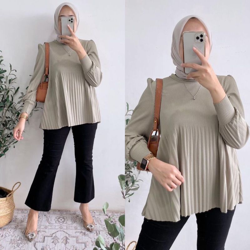 BlusWanita Model Plisket/Pevita Atasan Wanita Kekinian Terlaris